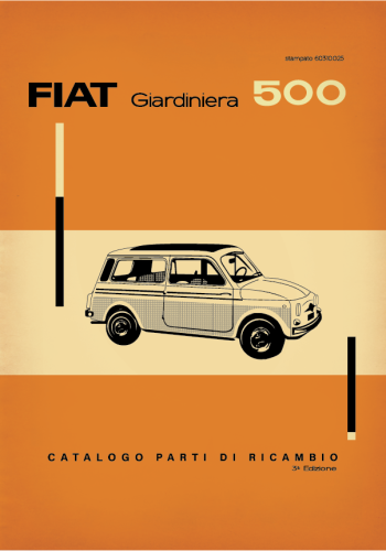FIAT poster – 500 Giardiniera – Parts Booklet Poster